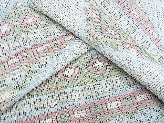 平和屋着物■上質な紬 幾何学文様 逸品 ox1825