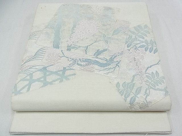 平和屋着物■太鼓柄袋帯 色紙重ね南天文 逸品 ox1938