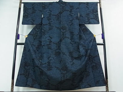 平和屋着物■上質な紬 風景草花文 逸品 ox2006