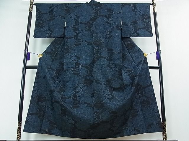 平和屋着物■上質な紬 風景草花文 逸品 ox2006