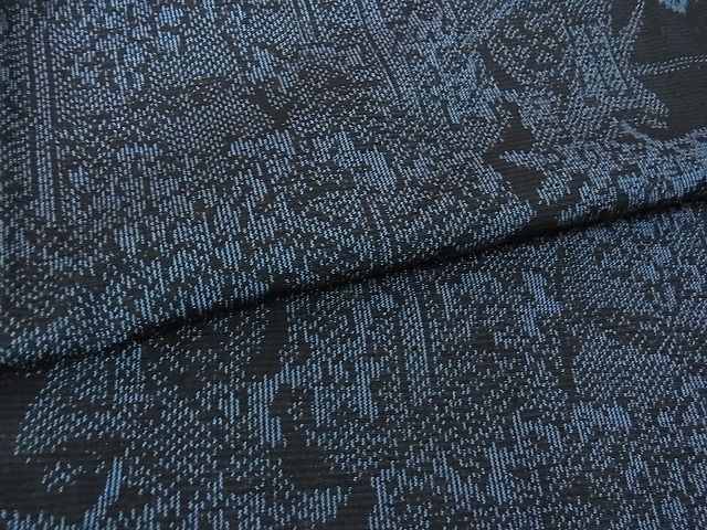 平和屋着物■上質な紬 風景草花文 逸品 ox2006