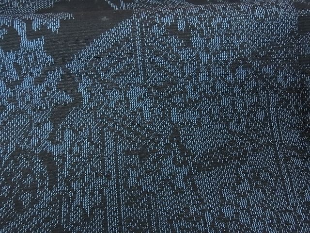 平和屋着物■上質な紬 風景草花文 逸品 ox2006