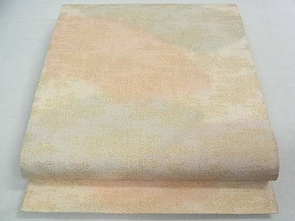 平和屋着物■砂子綴れ 全通柄袋帯 地紙霞文 金糸 逸品 ox2286