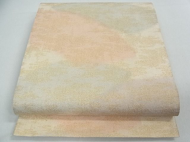平和屋着物■砂子綴れ 全通柄袋帯 地紙霞文 金糸 逸品 ox2286