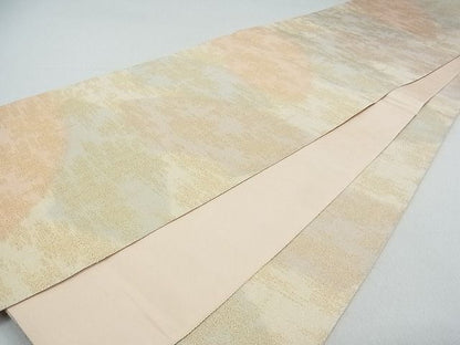 平和屋着物■砂子綴れ 全通柄袋帯 地紙霞文 金糸 逸品 ox2286