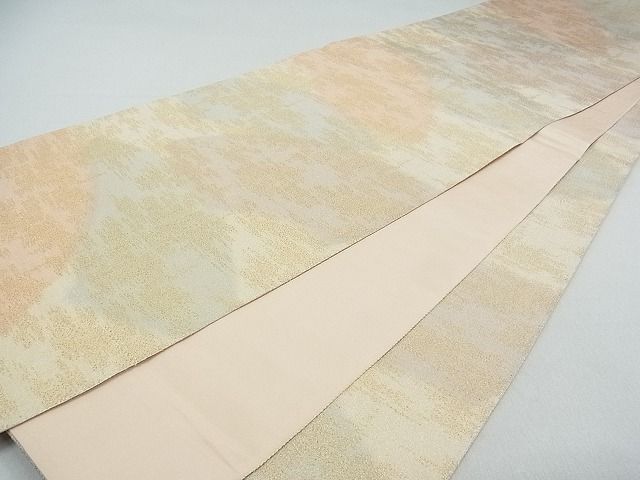 平和屋着物■砂子綴れ 全通柄袋帯 地紙霞文 金糸 逸品 ox2286