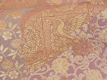 平和屋着物■六通柄袋帯 道長花鳥文 金糸 逸品 ox2408