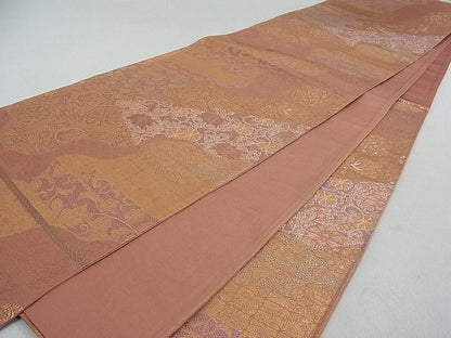 平和屋着物■六通柄袋帯 道長花鳥文 金糸 逸品 ox2408