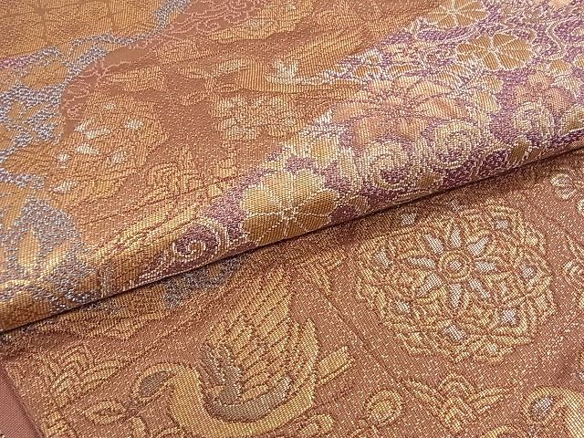 平和屋着物■六通柄袋帯 道長花鳥文 金糸 逸品 ox2408