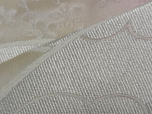 平和屋着物■六通柄袋帯 地紙吉祥花文 銀糸 逸品 oy0817
