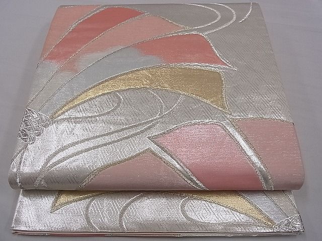 平和屋着物■六通柄袋帯 あかね錦 金銀糸 逸品 oy0984