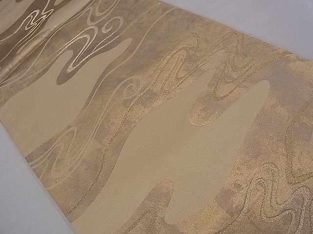 平和屋着物■全通柄 本袋帯 流水文 金糸 逸品 oy0986