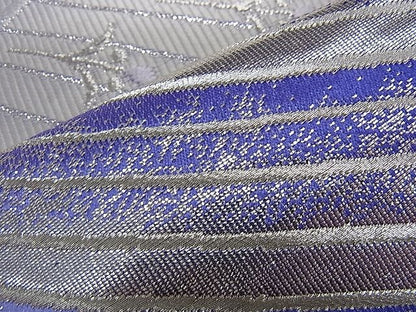 平和屋着物■六通柄袋帯 唐織 孔雀文 銀糸 逸品 oy1008
