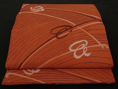 平和屋着物■六通柄 本袋帯 舞花文 正絹 逸品 A-pf4507