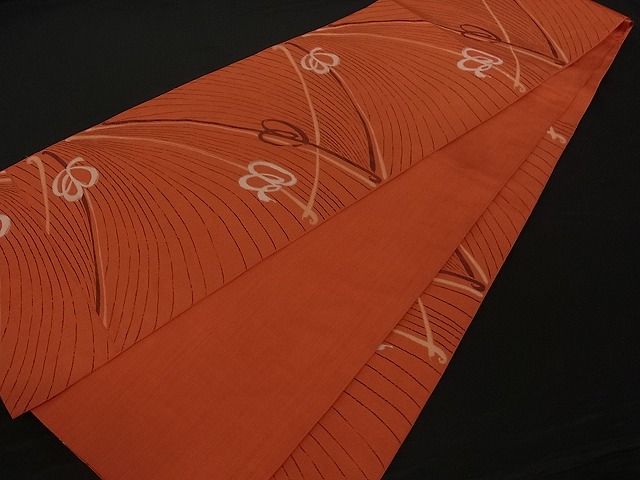 平和屋着物■六通柄 本袋帯 舞花文 正絹 逸品 A-pf4507