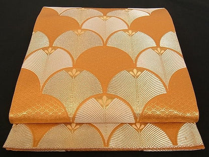 平和屋着物■六通柄袋帯 錦繍 松葉青海波 金銀糸 正絹 逸品 A-pf4587
