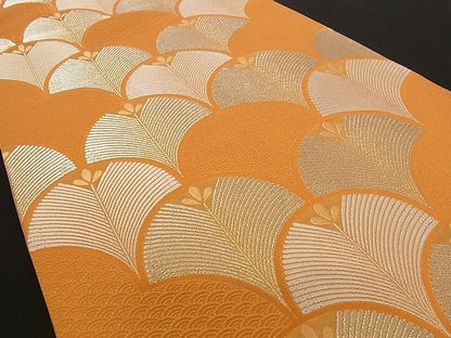 平和屋着物■六通柄袋帯 錦繍 松葉青海波 金銀糸 正絹 逸品 A-pf4587