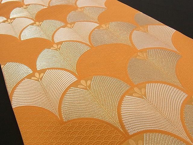 平和屋着物■六通柄袋帯 錦繍 松葉青海波 金銀糸 正絹 逸品 A-pf4587