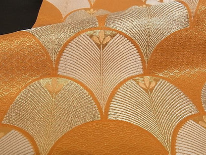 平和屋着物■六通柄袋帯 錦繍 松葉青海波 金銀糸 正絹 逸品 A-pf4587