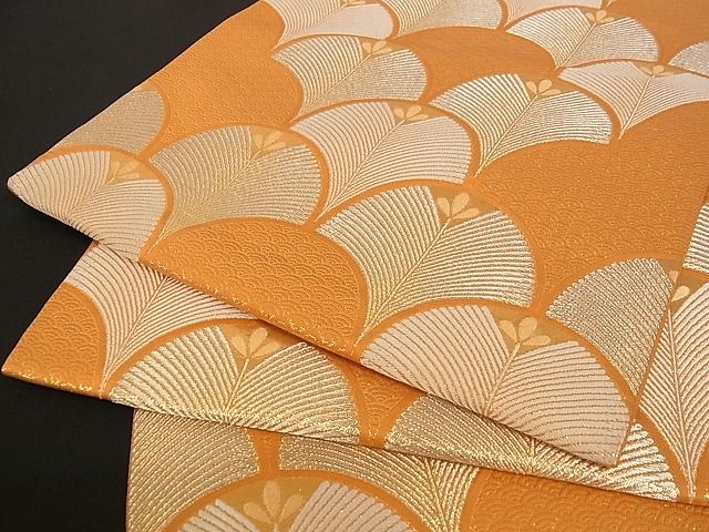 平和屋着物■六通柄袋帯 錦繍 松葉青海波 金銀糸 正絹 逸品 A-pf4587