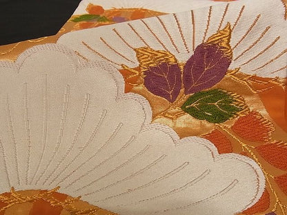 平和屋着物■六通柄袋帯 唐織 松に藤花房 金糸 正絹 逸品 A-pf4588
