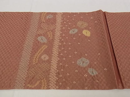 平和屋着物■太鼓柄京袋帯 花間道 金通し地 正絹 逸品 A-pf4643
