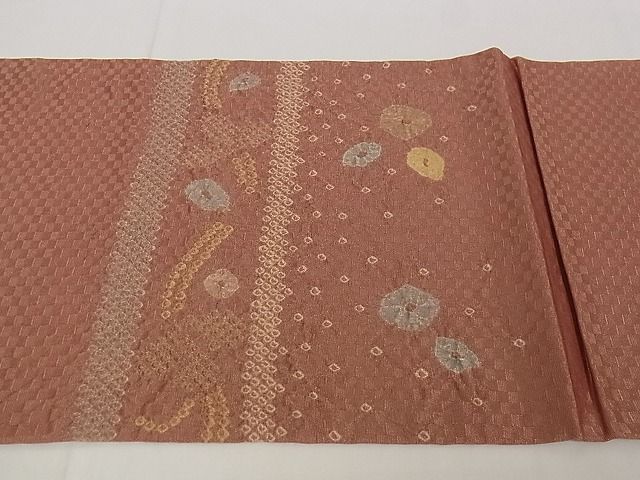 平和屋着物■太鼓柄京袋帯 花間道 金通し地 正絹 逸品 A-pf4643