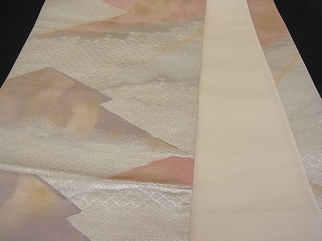 平和屋着物■六通柄袋帯 松皮菱文 金銀糸 逸品 n-pk0152