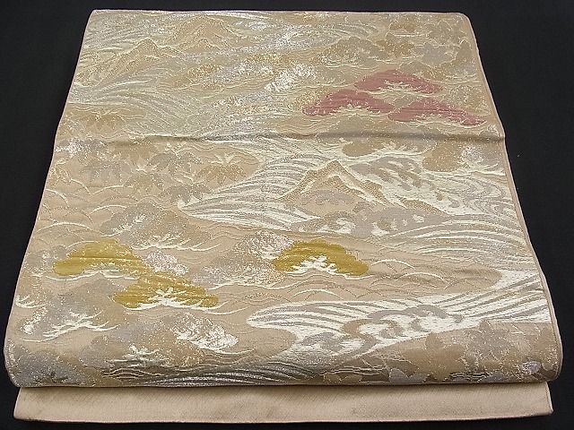 平和屋着物■六通柄袋帯 松竹梅流水文 金銀糸 n-pk0707
