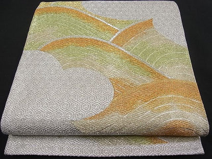平和屋着物■六通柄袋帯 流水亀甲文 金銀糸 逸品 n-pk0709