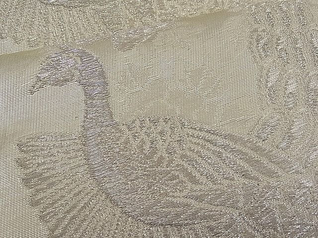 平和屋着物■六通柄袋帯 孔雀花文 銀糸 逸品 n-pk0720