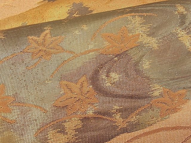 平和屋着物■六通柄袋帯 竜田川 金糸 逸品 n-pk0742
