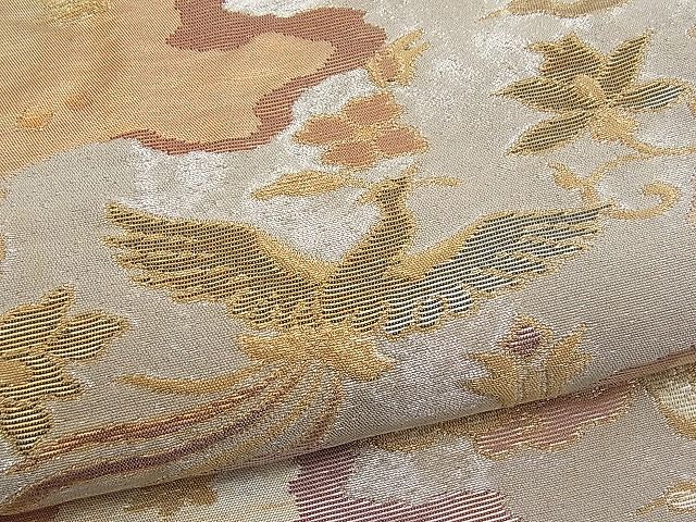平和屋着物■六通柄袋帯 鳳凰道長花唐草文 金銀糸 逸品 n-pk0748