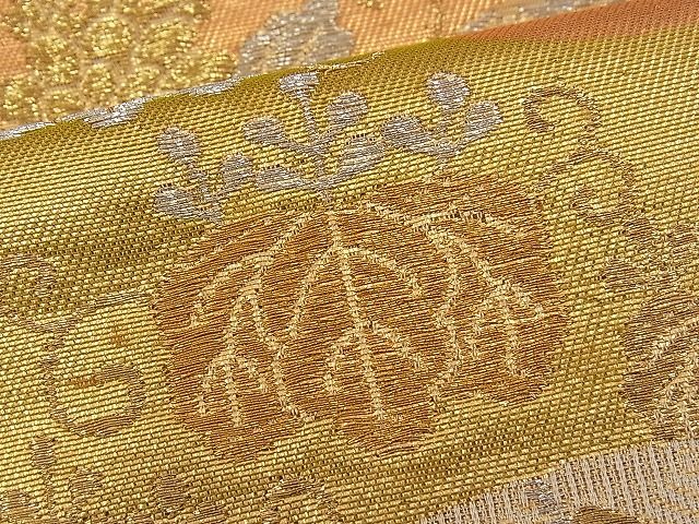 平和屋着物■六通柄袋帯 流水吉祥草花文 金銀糸 逸品 n-pk0803