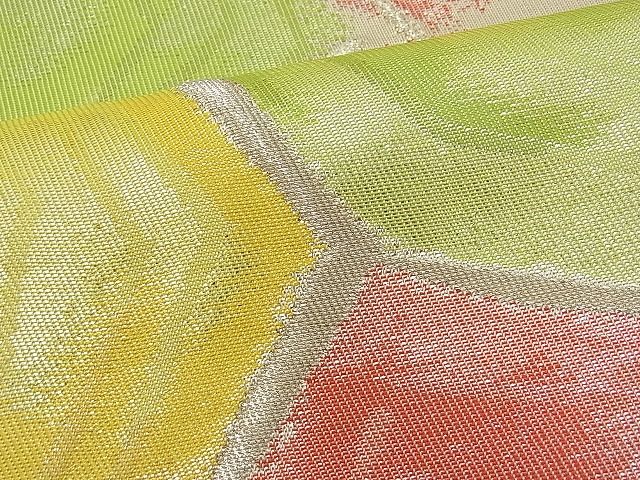 平和屋着物■六通柄袋帯 変わり亀甲文 銀糸 逸品 n-pk0818