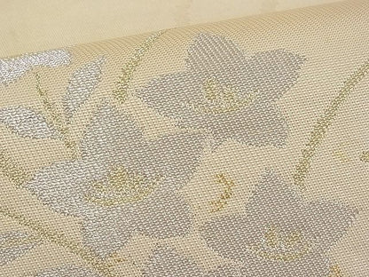 平和屋着物■六通柄袋帯 流水花文 金銀糸 逸品 n-pk0859