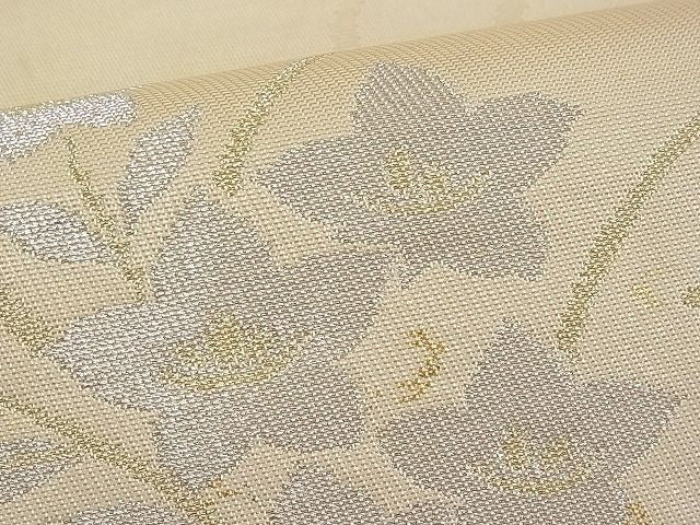 平和屋着物■六通柄袋帯 流水花文 金銀糸 逸品 n-pk0859