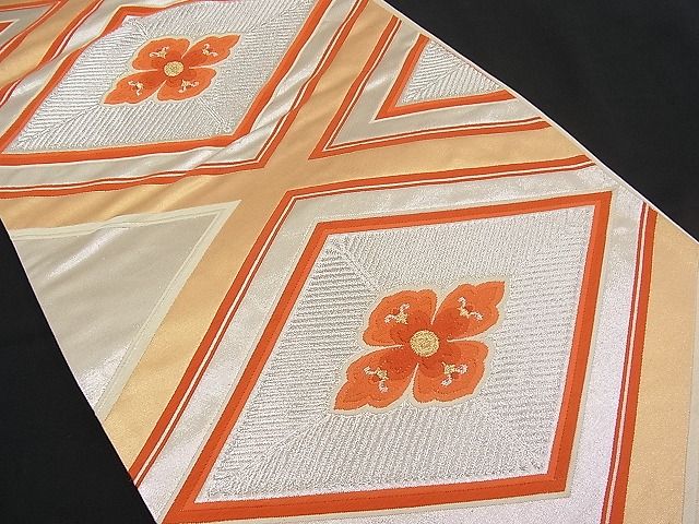 平和屋着物■六通柄袋帯 唐織 花菱文 金銀糸 逸品 n-pk0864
