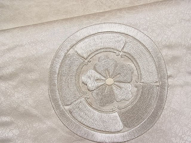 平和屋着物■袋帯 総刺繍 花丸文 銀糸 逸品 n-pk0871