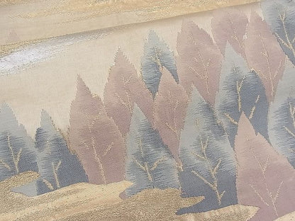 平和屋着物■六通柄袋帯 霞樹林文 金銀糸 逸品 n-pk0876