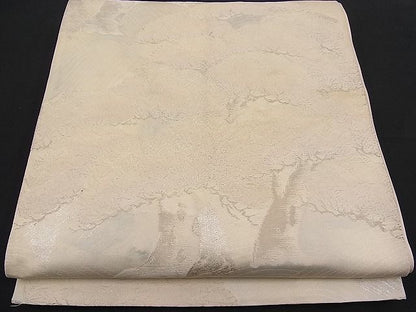 平和屋着物■六通柄袋帯 松 銀糸 逸品 n-pk0878