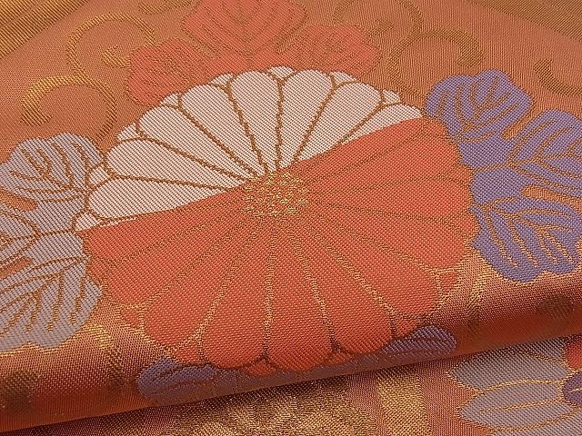 平和屋着物■六通柄袋帯 蜀江向かい鳥花文 金糸 逸品 n-pk0882