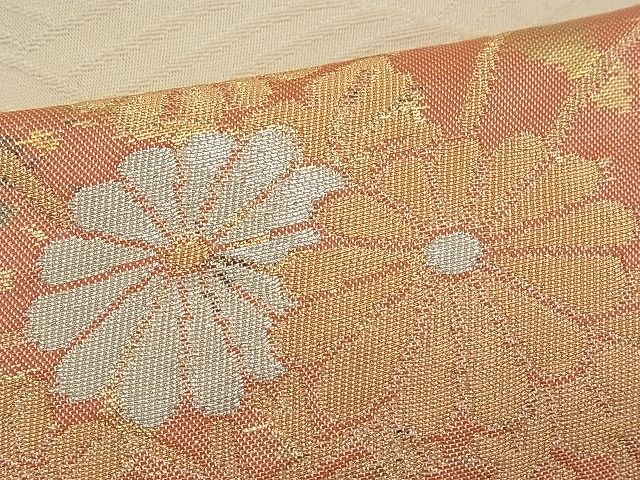平和屋着物■六通柄袋帯 道長草花文 金銀糸 逸品 n-pk0898