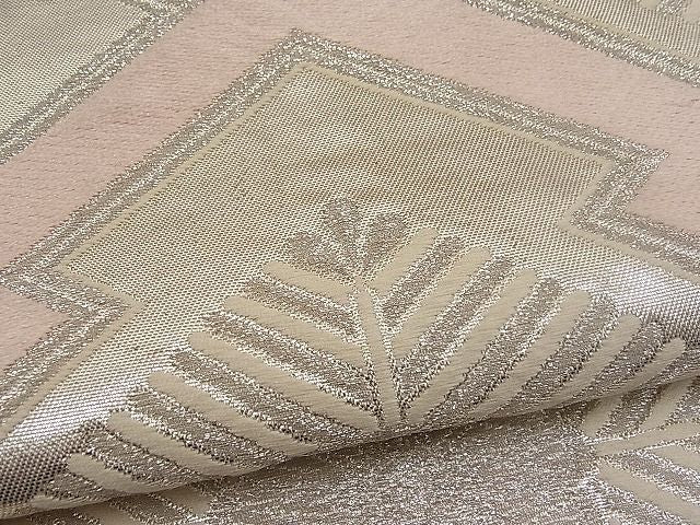 平和屋着物■六通柄袋帯 唐織 松皮菱花文 銀糸 逸品 n-pk0910