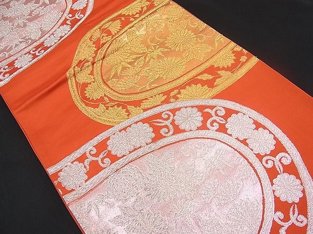 平和屋着物■六通柄袋帯 花丸唐草文 金銀糸 逸品 n-pk0955