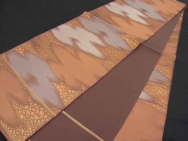 平和屋着物■全通柄 本袋帯 霞箔散らし 金銀糸 逸品 n-pk0956