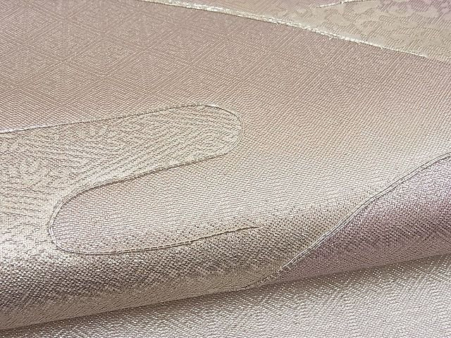 平和屋着物■太鼓柄袋帯 駒刺繍 エ霞遠山文 銀彩 逸品 n-pk0976