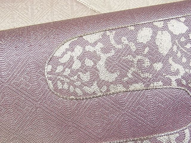 平和屋着物■太鼓柄袋帯 駒刺繍 エ霞遠山文 銀彩 逸品 n-pk0976