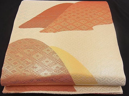 平和屋着物■佐賀錦　六通柄袋帯　遠山吉祥文　金糸　逸品　n-pk1092