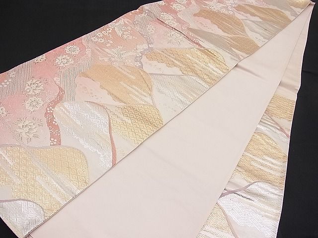 平和屋着物■佐賀錦 六通柄袋帯 唐織 重山吉祥更紗花鳥文 金銀糸 逸品 n-pk1265